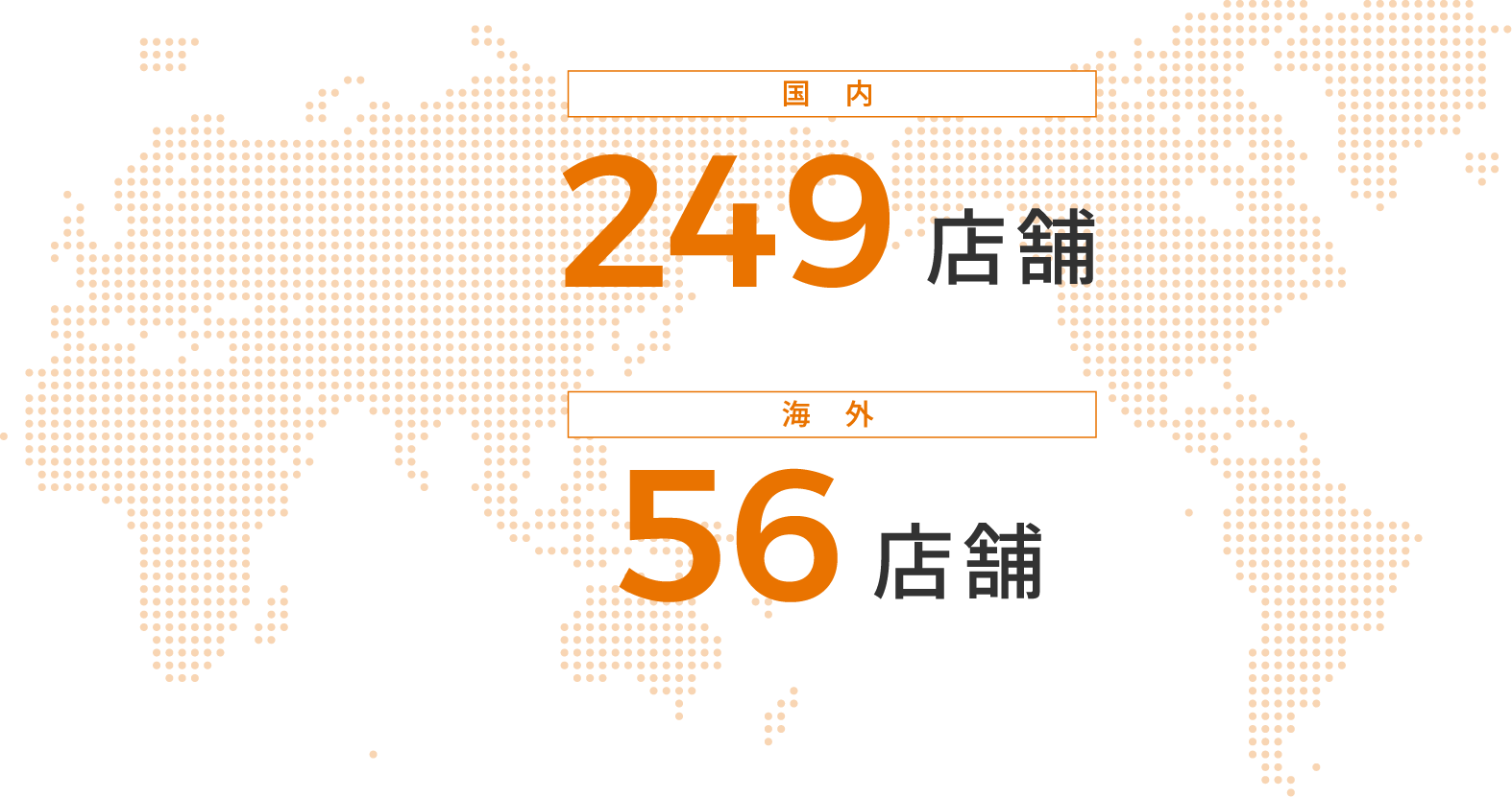 国内249店舗 海外56店舗